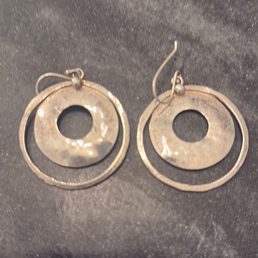 Silpada Silver Geometric Earrings Minimalist Design